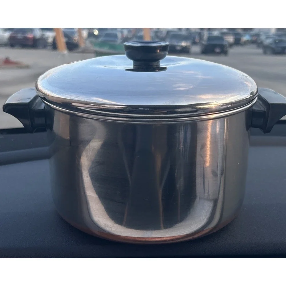 Revere Ware 1801 4 Qt. Pot Copper Clad Bottom With Lid Stainless Steel